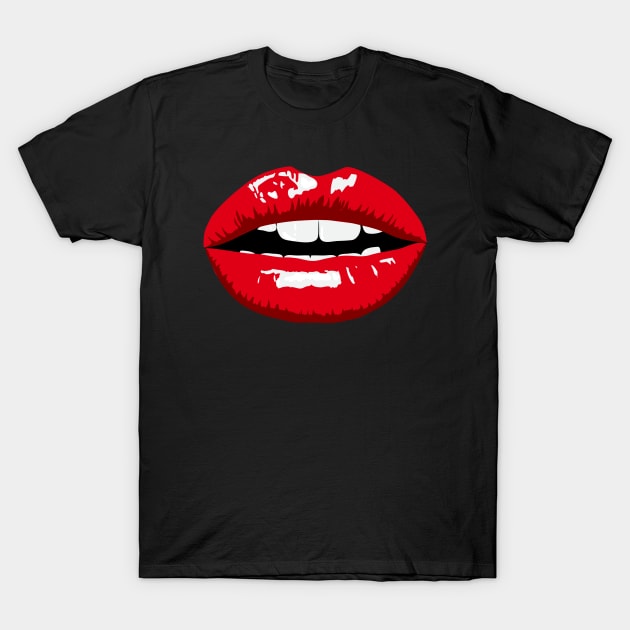 Red Cherry Lips T-Shirt by KHJ